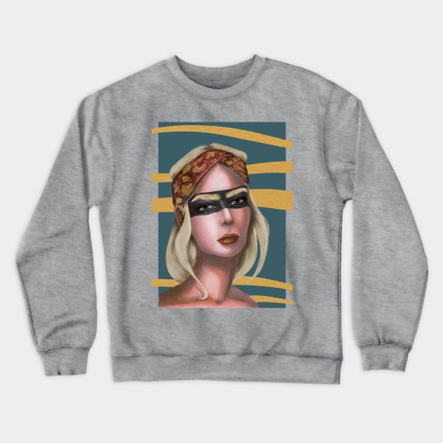 masked girl Crewneck Sweatshirt by Sharaful